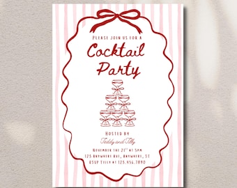 Modello di invito per cocktail party / Invito per le vacanze per gli amici / Modello modificabile