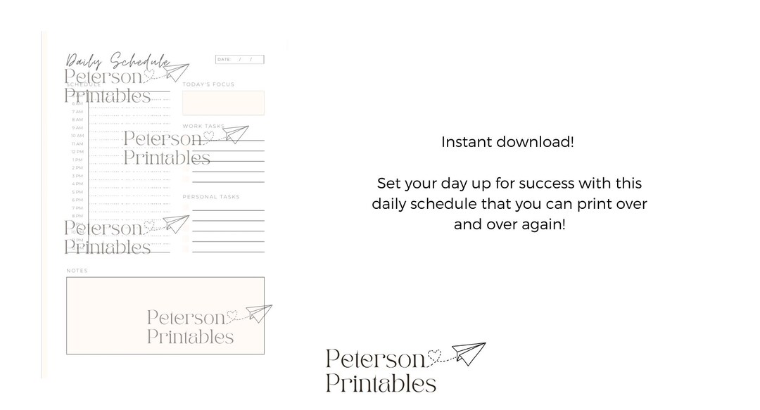 Daily Planner Modern Printable - Etsy