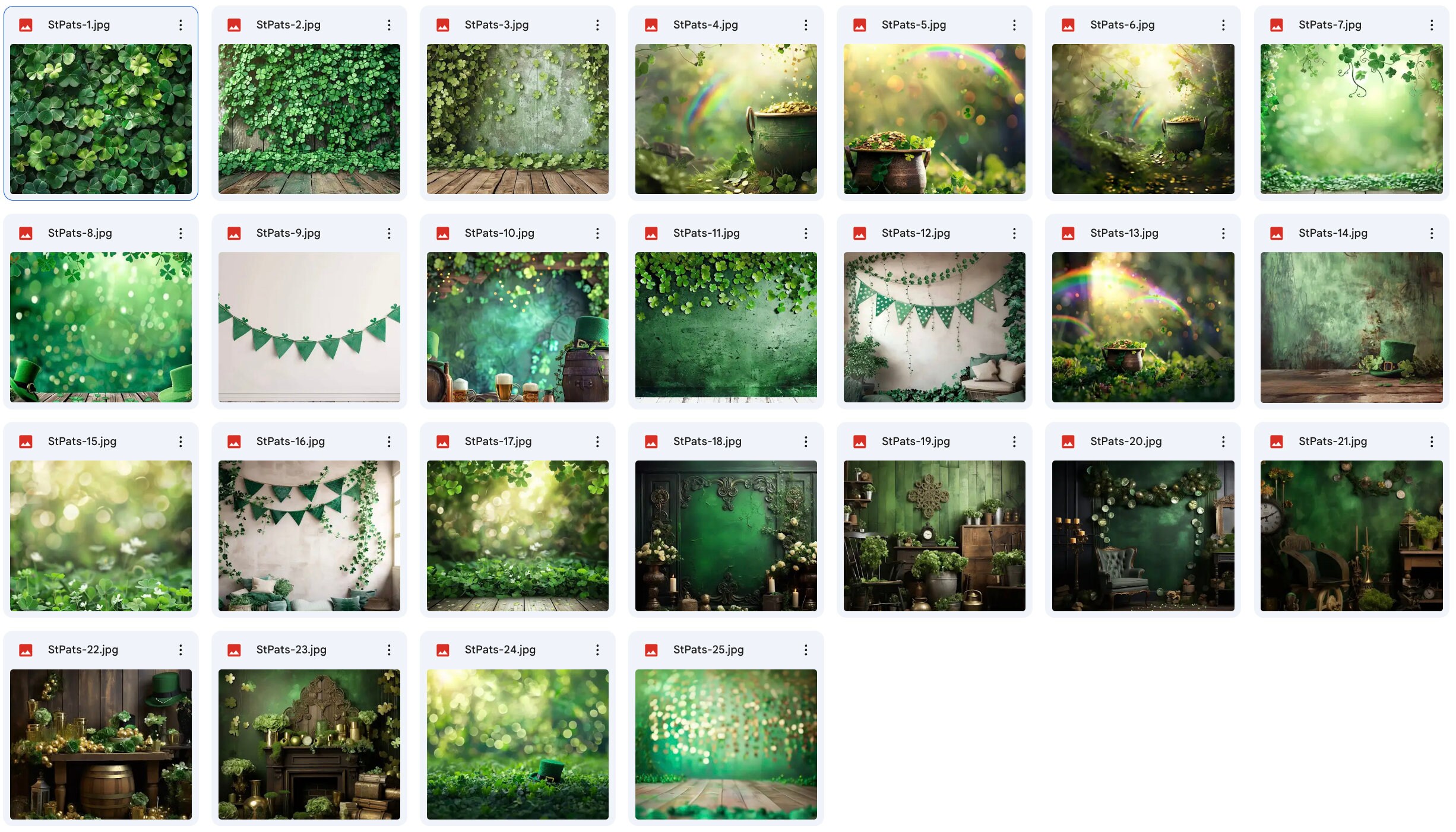 25 St. Patrick's Day Digital Backgrounds Pot of Gold, Clover ...