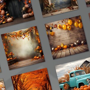 82 Fall Variety Digital Backgrounds - Fall Studio, Balloon Arch, Trucks ...