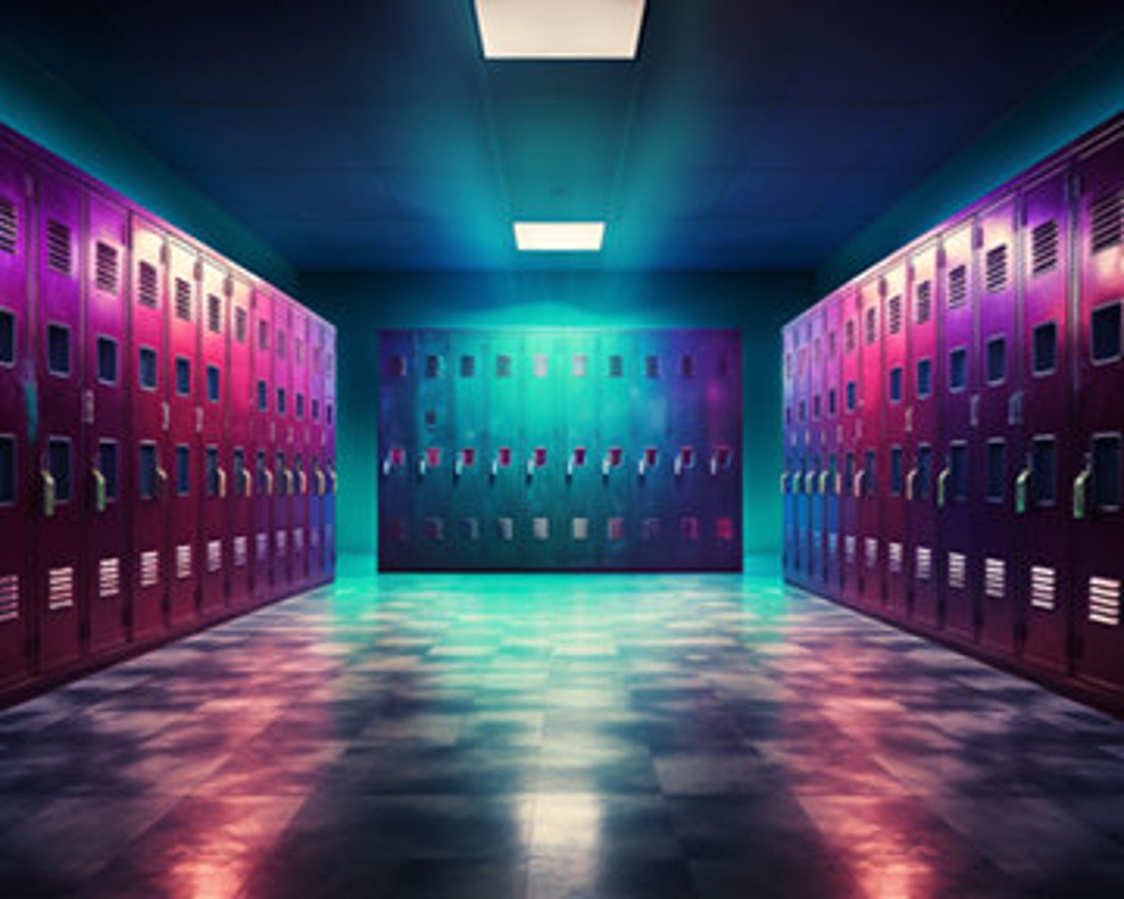 56 Back to School Digital Backgrounds - Lockers, Hallway, Gym ...