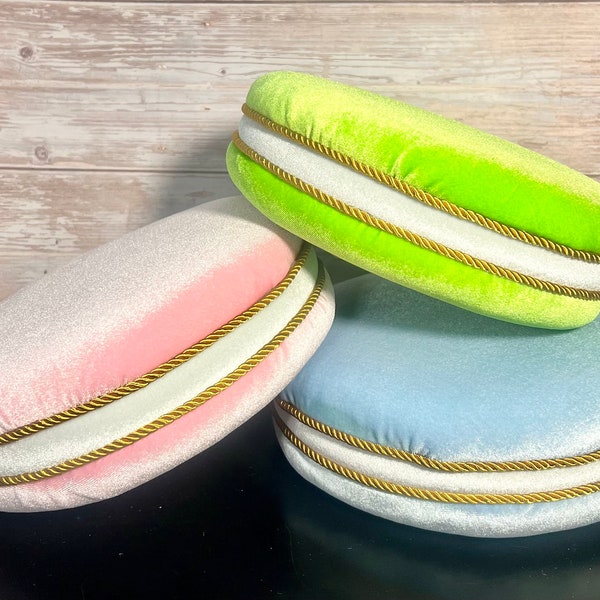 Giant Macaron, Velvet Macaron, Macaroons, Fake Bake, Candyland, Photo Prop, Glam Macaron, Fake Sweets, Wreath Attachment, Sweets Decor