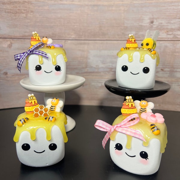 Cuties, Bee Marshmallow, Tiered Tray Decor , Marshmallow Friend, Faux Marshmallows, Mini Marshmallows, Honey Marshmallow, Marshmallow Buddy