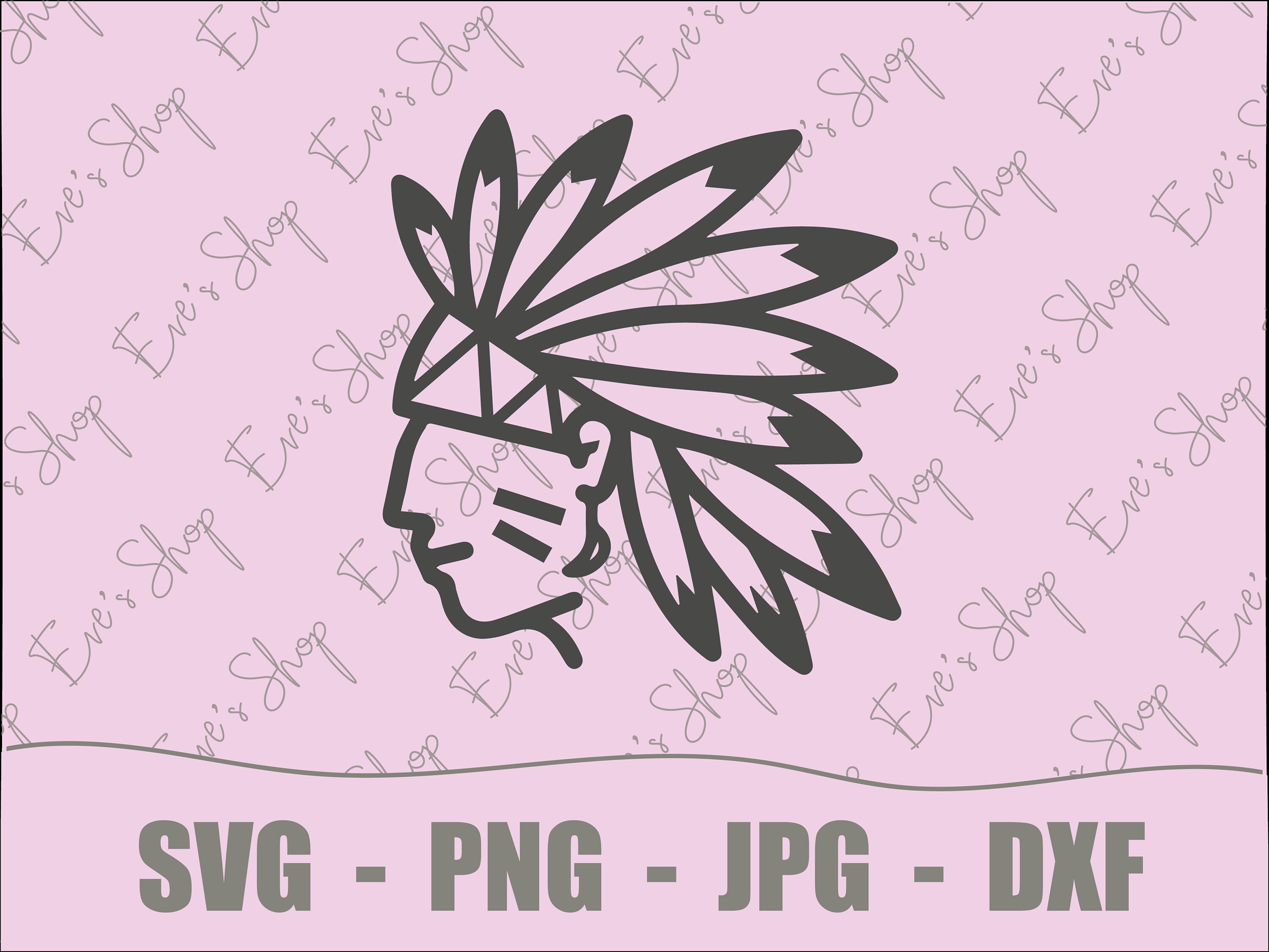 Indian Head SVG Indian Face Cut Files Indian Silhouette - Etsy