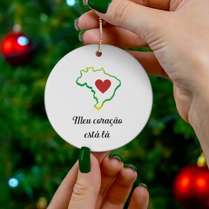 Brazil Heart Christmas Ornament, Brazilian Christmas Ornament, Brazilian Christmas Tree, Brazil Homesick Holiday Gift