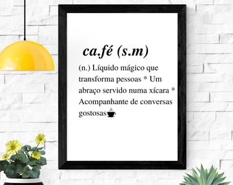 Brazilian Coffee Definition Art Print, Kitchen Wall Decor