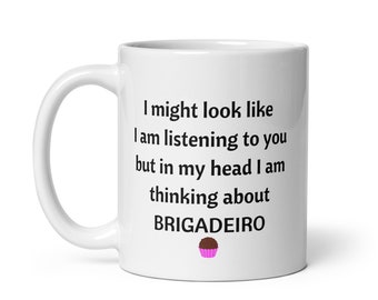 Braziliaanse grappige koffiemok, Brazilië cadeau idee, Braziliaans eten cadeau idee, Brigadeiro cadeau idee, Brazilië koffiemok idee, cadeau voor Braziliaans