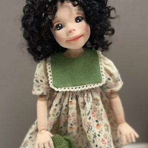 Handmade ooak art collectable doll; waldorf inspired 42 cm; cloth/ fabric/ textile/ wool/ sculpted doll; needle felted/ soft sculpture