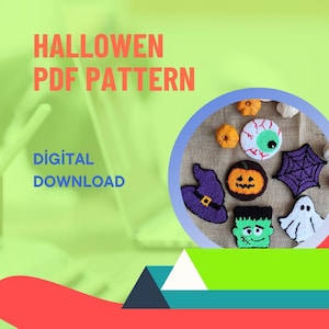 Halloween Punch Needle Coaster Pattern PDF – DIY Embroidery Design for Spooky Home Decor
