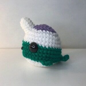 Genderqueer Pride Crochet Narwhal Amigurumi Pride Pal Handmade Stuffed Plushie