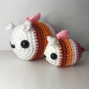 Lesbian Pride Crochet Bee Amigurumi Pride Pal Handmade Stuffed Plushie