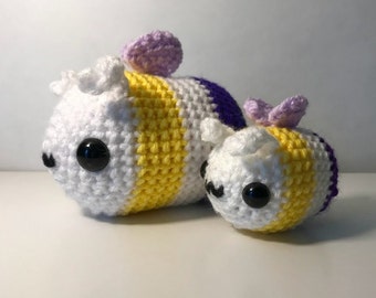 Non-Binary Pride Crochet Bee Amigurumi Pride Pal Handmade Stuffed Plushie