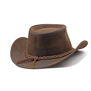Outback Hat Shapeable Into Leather Cowboy Hat Durable Leather Hats for ...