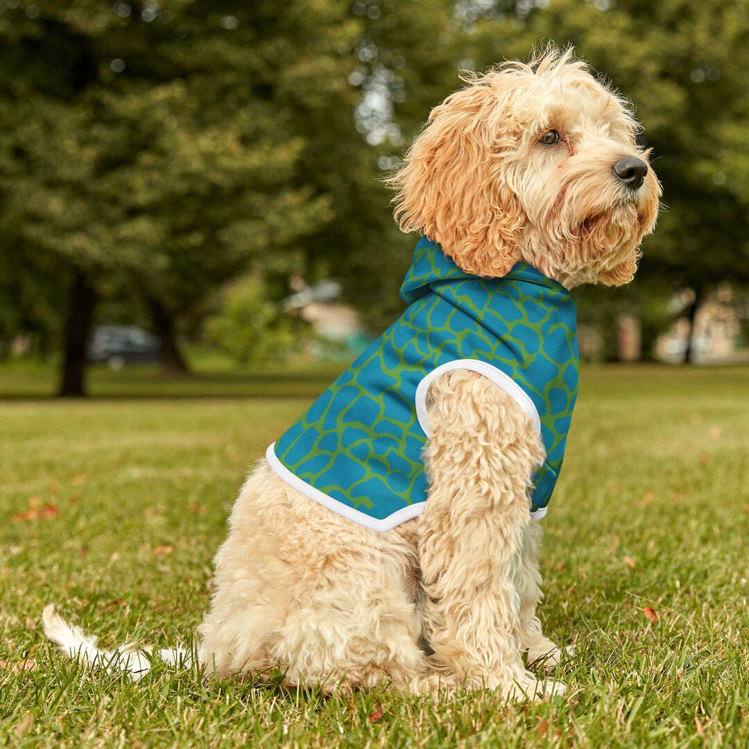 Shell Dog Turtle Shell Dog Hoodie: Lime Green & Teal Pet Sweatshirt - Etsy