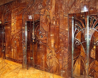 Chrysler Building New York City the Elevator Hall Abstract Art Nouveau