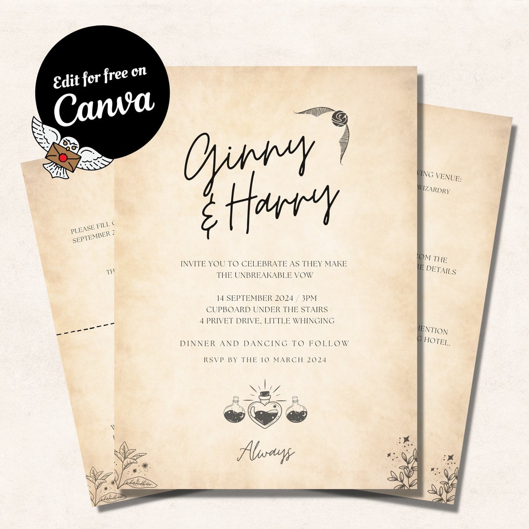 Harry potter wedding invitations deals