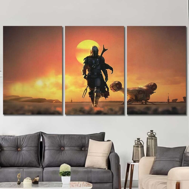 The Mandalorian Star Wars Sunset Framed or Print-only 5-piece - Etsy