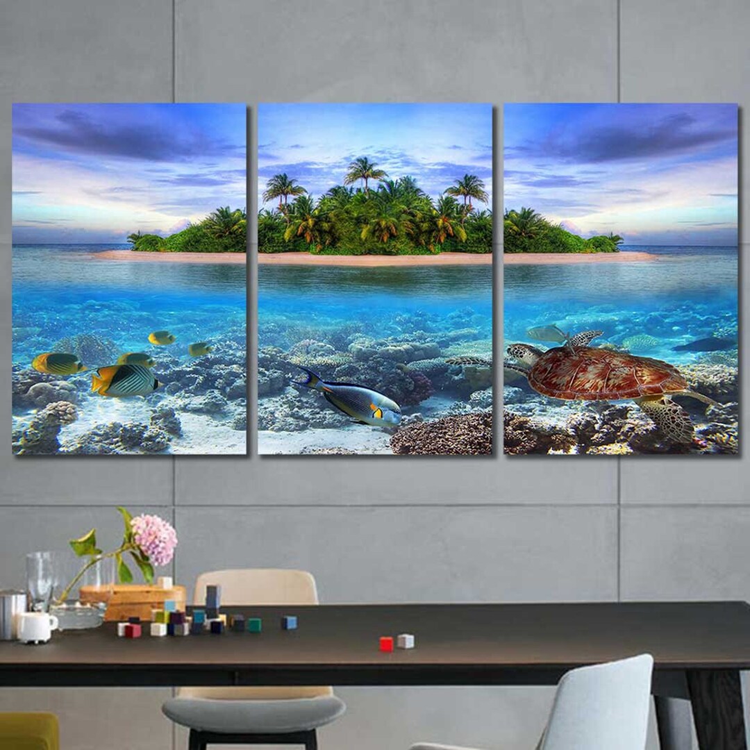 Oreichar Leinwand-Wandbild 'Ozean & Meer' – 5-teiliges Set, Klein, Fertig Zum Aufhängen, Für Wohnzimmer & Schlafzimmer