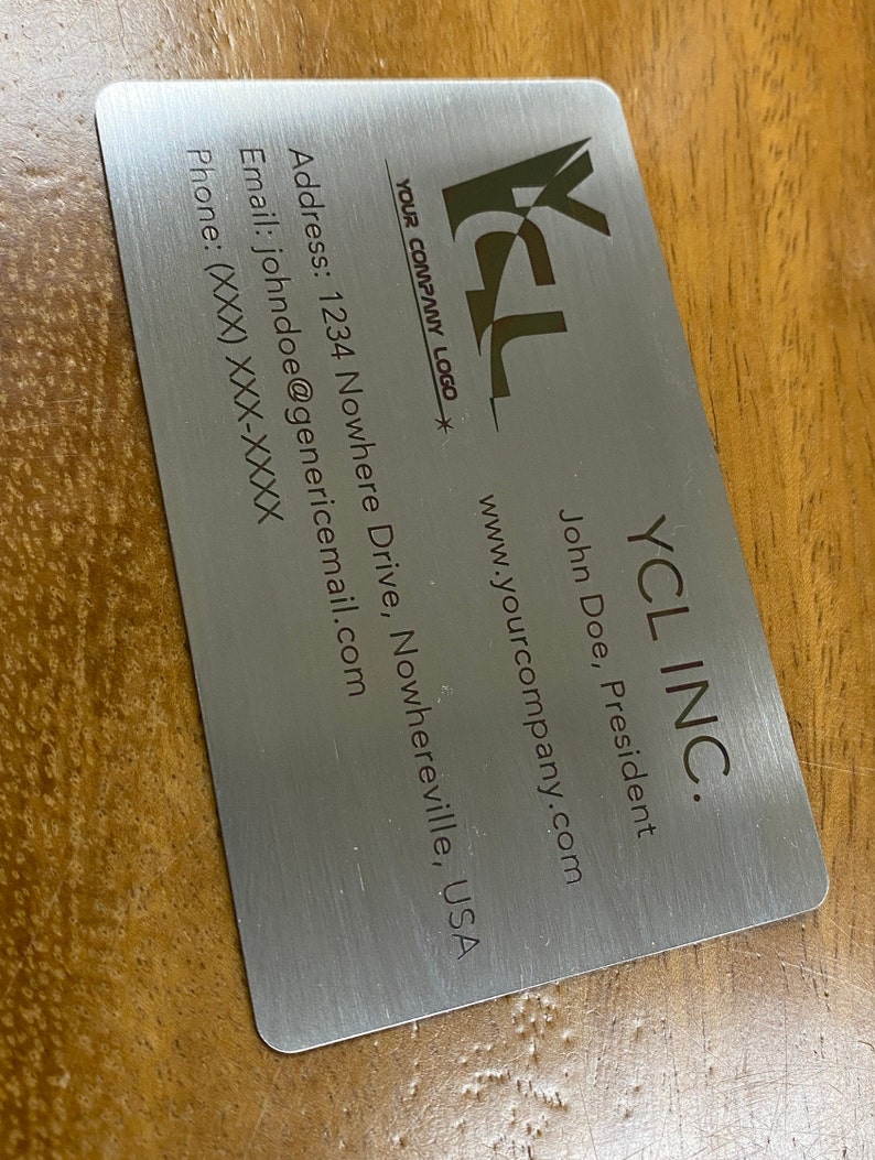 Stainless Steel Business Card Etsy