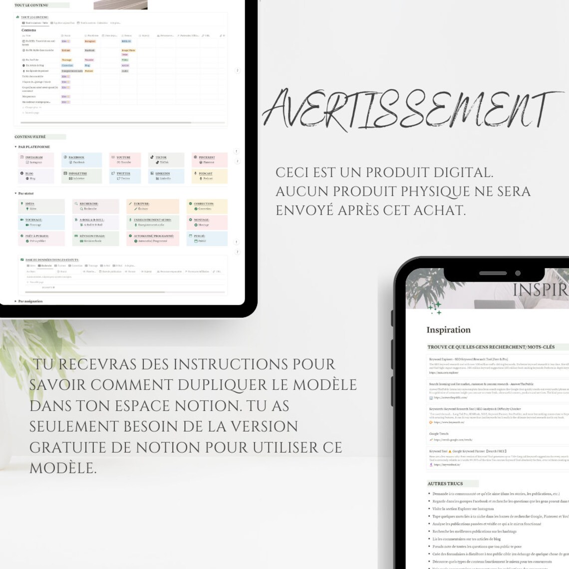 Template Notion Planificateur De Contenu, Calendrier De Contenu Pour ...