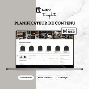 Template Notion Planificateur de contenu | Calendrier éditorial & Statistiques pour Instagram, TikTok, YouTube, Pinterest, Blogue et plus.