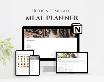 Notion template Meal Planner, Weekly meal plan Notion planner, Grocery list, Healthy eating,, Nutrition planner, Food journal, Menu planner