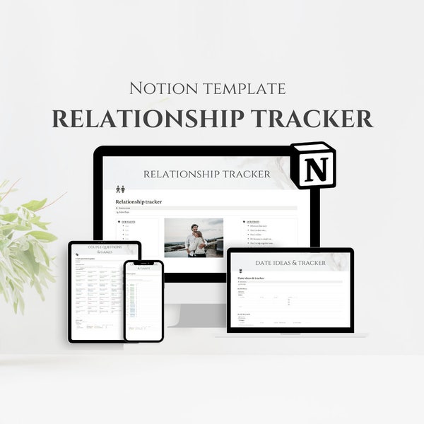 Notion Template Relationship Planner, Notion Aesthetic Relationship Health Planner, Couple Goals Planner, Notion Personal, Love Journal
