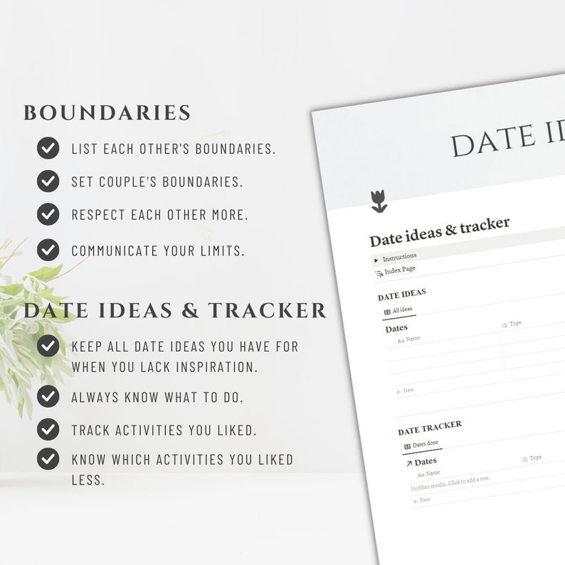 Notion Template Relationship Planner, Notion Aesthetic Relationship Health Planner, Couple Goals Planner, Notion Personal, Love Journal image 6