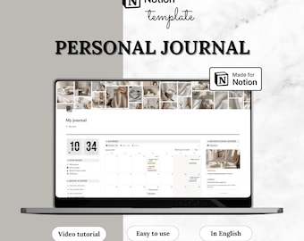 Notion Personal Journal Template | Daily Affirmations, Gratitude & Manifestation | Journaling Prompts | Mood tracker | Sleep tracker Digital