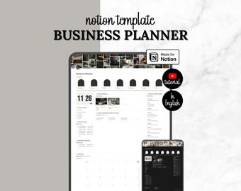 Notion Template Business Planner | CRM Client Tracker, Project Management & Marketing | Freelancer Dashboard Small Business