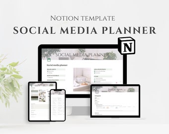 Notion template Social media planner, Content calendar Notion planner, Marketing planner, Tiktok Planner, Content creation Business template