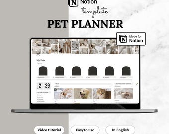 Notion Template Pet Planner | Pet Tracker, Notion Life Template & Household | Dashboard for Pet Care | Aesthetic | English | Digital