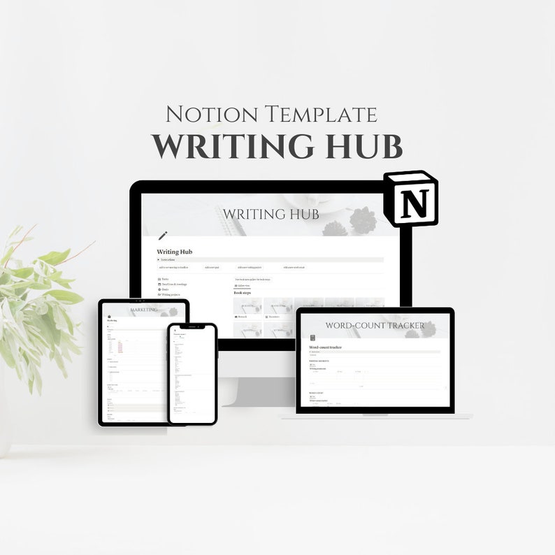 Notion template for writers novel planner author planner notion