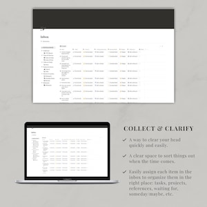 Notion Template GTD Planner | Getting Things Done Dashboard, Inbox for ...