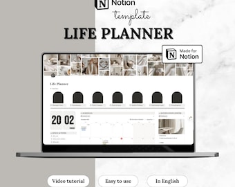 Notion template ultimate life planner | Notion life dashboard | Life planner Notion second brain | All-in-one Notion | Notion aesthetic