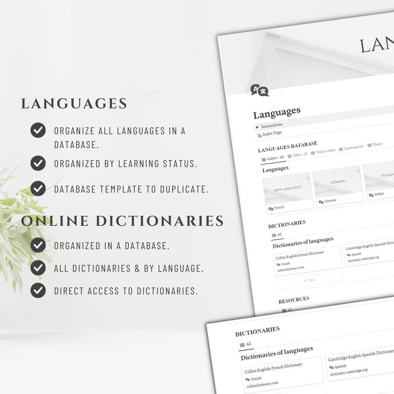 Language Learning Notion Template, Language Study, Notion Aesthetic Language Journal, Notion Planner Language Learning Planner Academic image 5