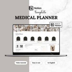 Notion Vorlage Medizinischer Planer | Gesundheit & Medikamente, Impftagebuch, ästhetik Dashboard | Lebens- und Gesundheitsplaner