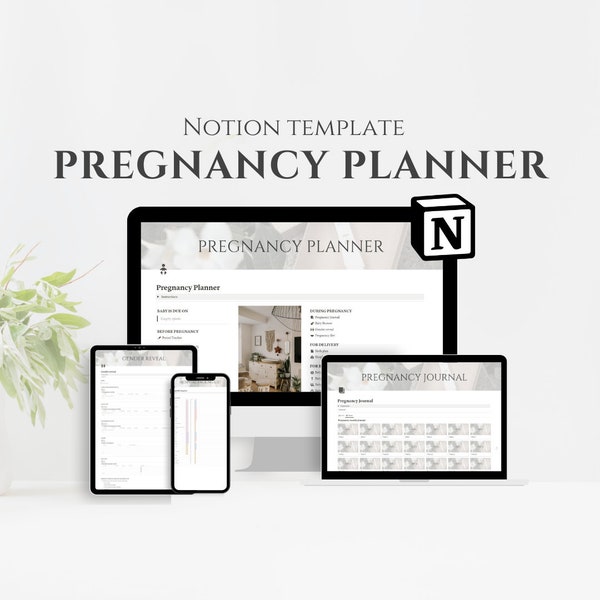 Notion template Pregnancy Planner, Baby Planner, Pregnancy Journal, Pregnancy Tracker, Birth Preferences, Birth Plan, Pregnancy Checklist