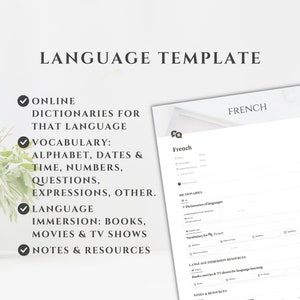 Language Learning Notion Template, Language Study, Notion Aesthetic Language Journal, Notion Planner Language Learning Planner Academic image 4