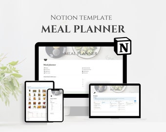 Notion template Meal Planner, Weekly meal plan Notion planner, Grocery list, Healthy eating,, Nutrition planner, Food journal, Menu planner