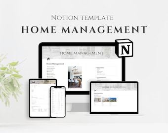 Notion Template Home Management, Notion Life Planner, Cleaning Tracker, Home Maintenance, Household Planner, Notion Daily Home Tasks