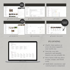 Notion template ultimate life planner | Notion life dashboard | Life planner Notion second brain | All-in-one Notion | Notion aesthetic image 4