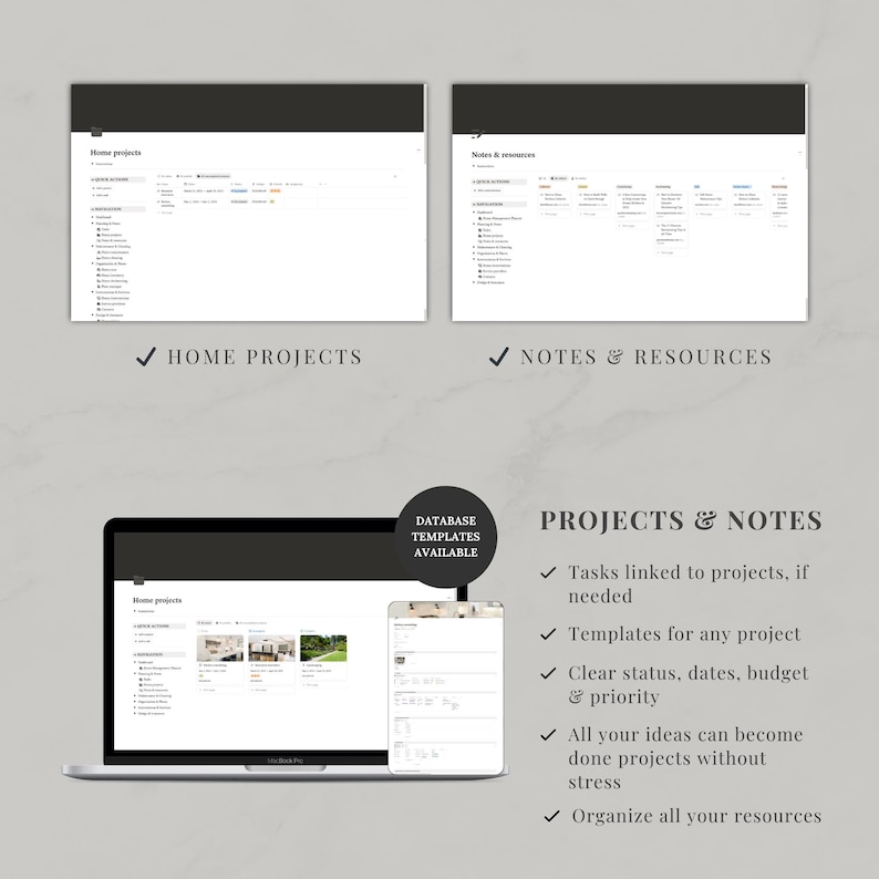 Notion Template Home Management, Aesthetic Life Planner, Cleaning Tracker, Home Maintenance, Household, Family Organization image 5