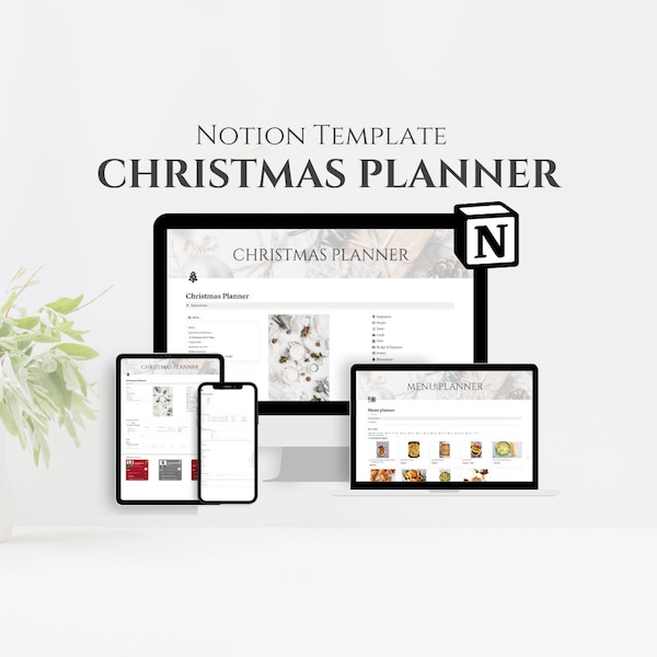 Notion template Christmas Planner, Holiday planner, Christmas Budget, Christmas To-do list, Notion Event Planner, Notion Aesthetic Life Plan