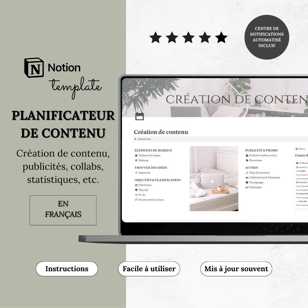 Template Notion Planificateur De Contenu, Calendrier De Contenu Pour ...