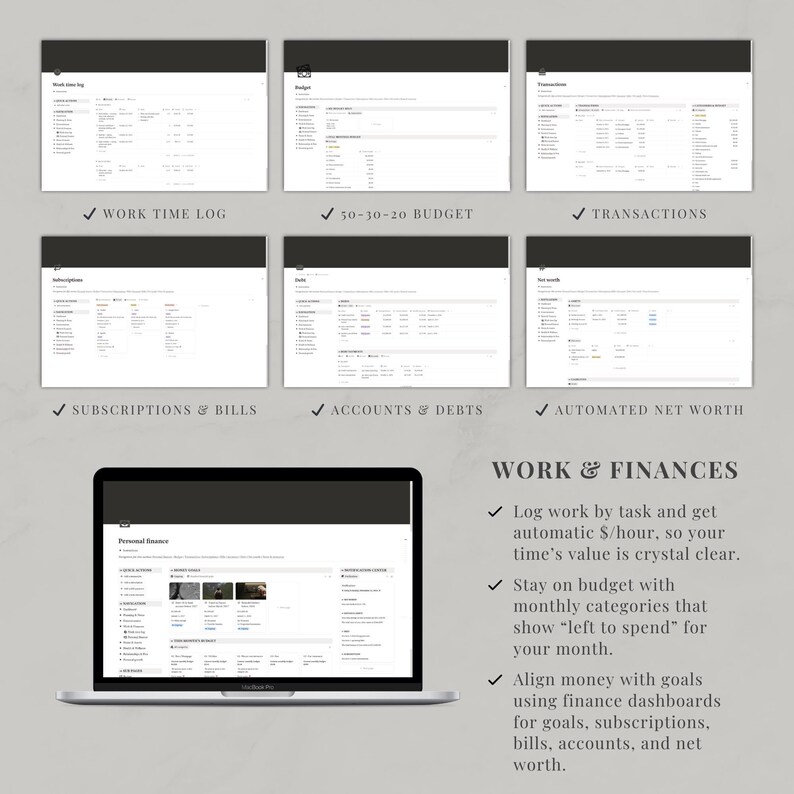 Notion template ultimate life planner | Notion life dashboard | Life planner Notion second brain | All-in-one Notion | Notion aesthetic image 8