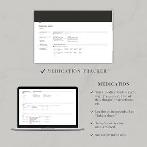 Planejador Médico com Modelo Notion | Rastreador de Saúde e Medicamentos, Registro de Vacinação, Painel de Estética | Planejador de Vida e Saúde imagem 6