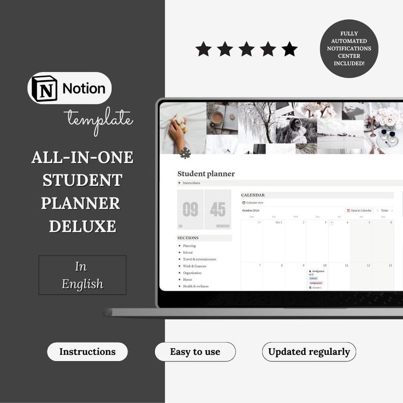 Notion Template All-in-one Student Planner | Academic Planner ...