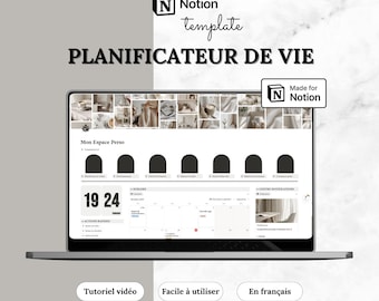 Template Notion Planificateur de Vie Ultime | Tableau de Bord Notion Vie personnelle | 2e cerveau Notion | Tout-en-Un Notion français