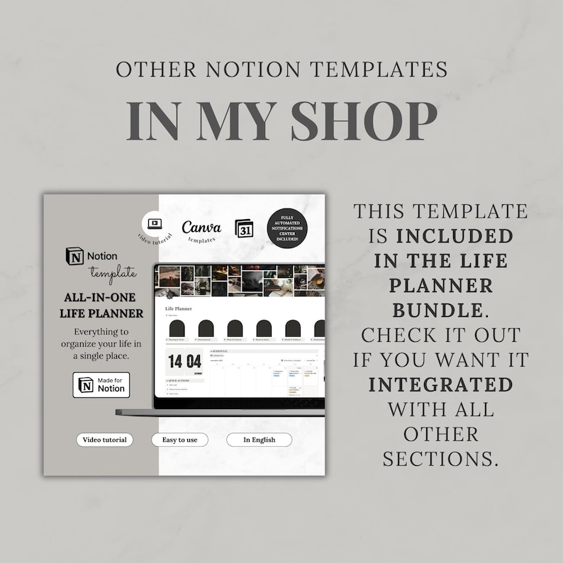 Notion Template Home Management, Aesthetic Life Planner, Cleaning Tracker, Home Maintenance, Household, Family Organization image 14